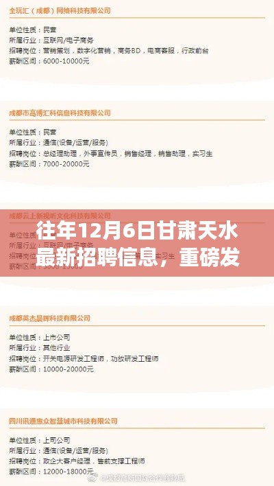 甘肃天水最新高科技招聘盛宴,引领职场新潮流,体验前沿科技改变生活!