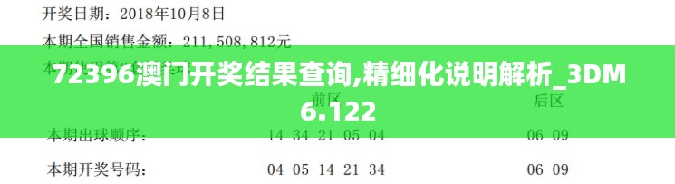 72396澳门开奖结果查询,精细化说明解析_3DM6.122