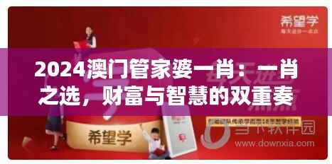 2024澳门管家婆一肖：一肖之选，财富与智慧的双重奏