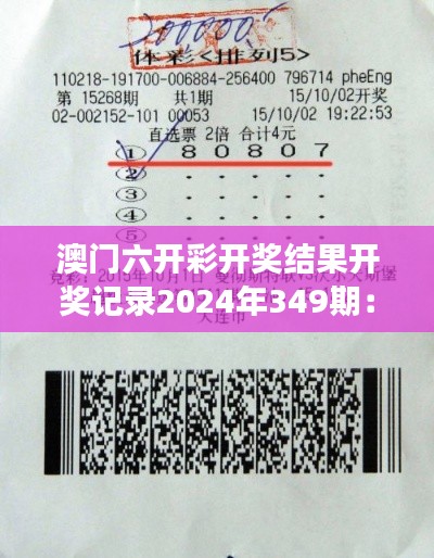 澳门六开彩开奖结果开奖记录2024年349期:彩民的期待与梦想