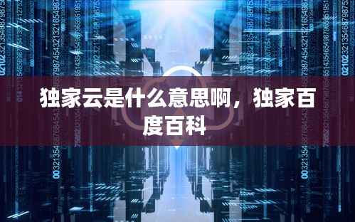独家云是什么意思啊,独家百度百科