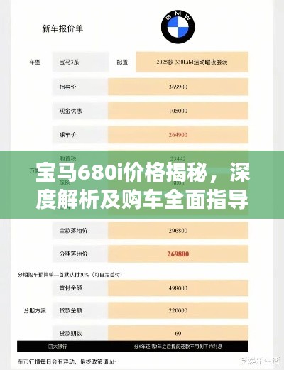宝马680i价格揭秘,深度解析及购车全面指导