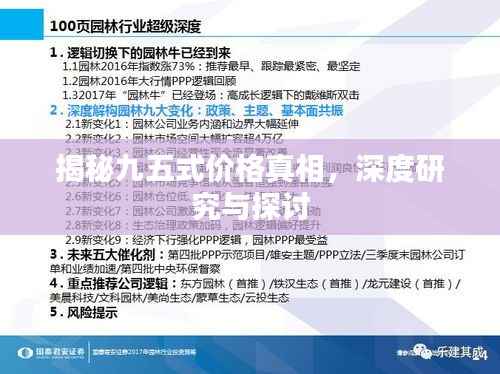 揭秘九五式价格真相,深度研究与探讨