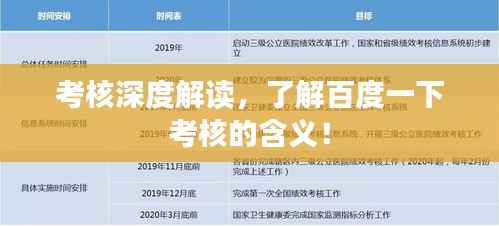 考核深度解读，了解百度一下考核的含义！